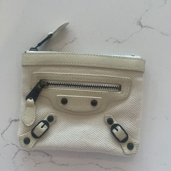 Balenciaga Paris Motocross Canvas and Leather White Wallet - Picture 4 of 9